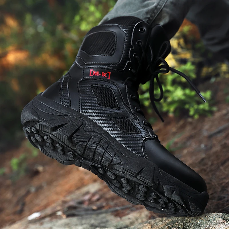 

Men's Shoes Steel-toed Shoes Military Boots Men's Special Forces Combat Boots Outdoor Safety Shoes Gaobang Hiking Shoes 2021 New