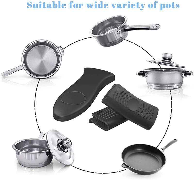 2 шт силиконовый нескользящий Горячая ручка держатель Теплоизоляционный горшок