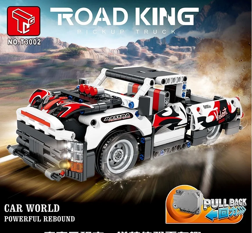 

T3002 White pickup technology part 452 Pcs small particle assembling yourself building block model car decoration gift for boys