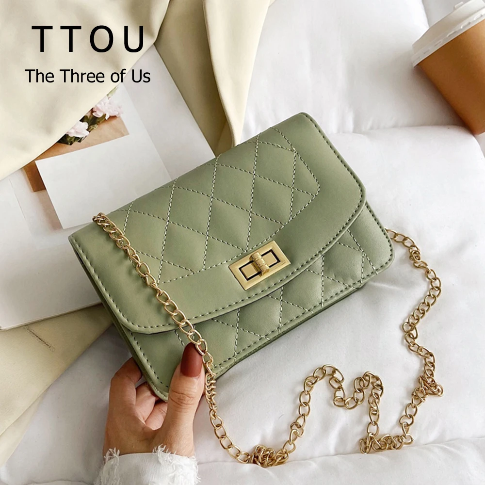 

Plaid Pattern PU Leather Crossbody Bags For Women 2021 New Fashion Trend Chain Shoulder Bags Ladies Small Handbags And Purses