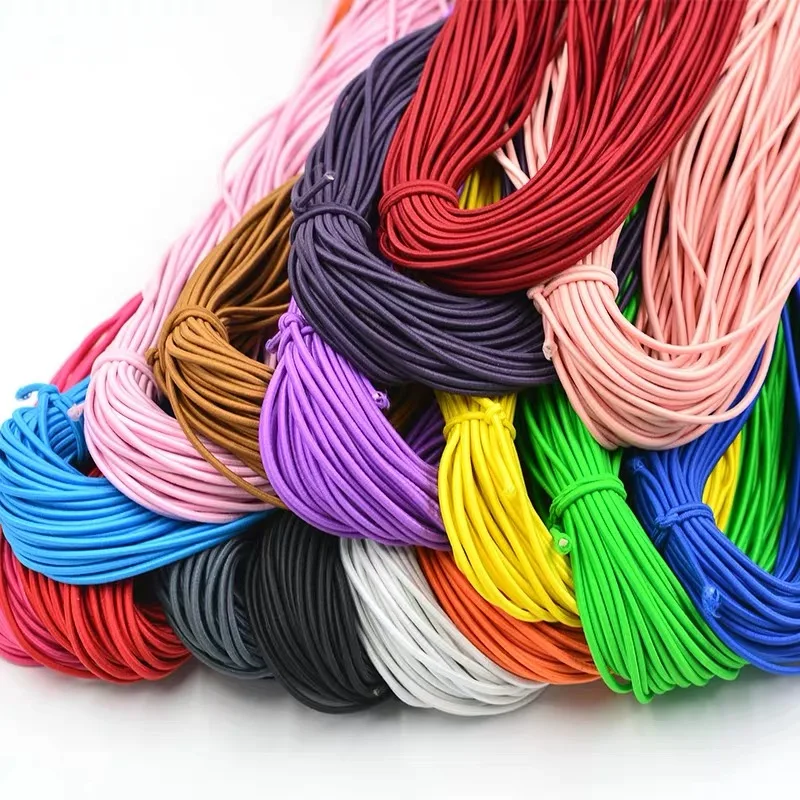 Цветная Высококачественная круглая эластичная повязка 5 ярдов 2 мм канатная