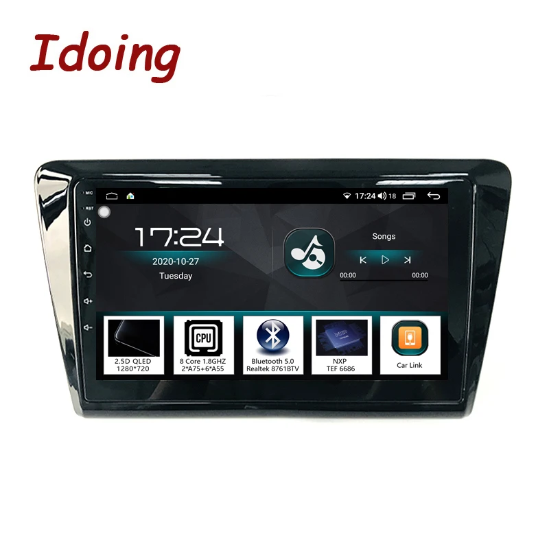 Автомобильный мультимедийный плеер Idoing автомобильный 9-дюймовый 2.5D 4G + 64G Android