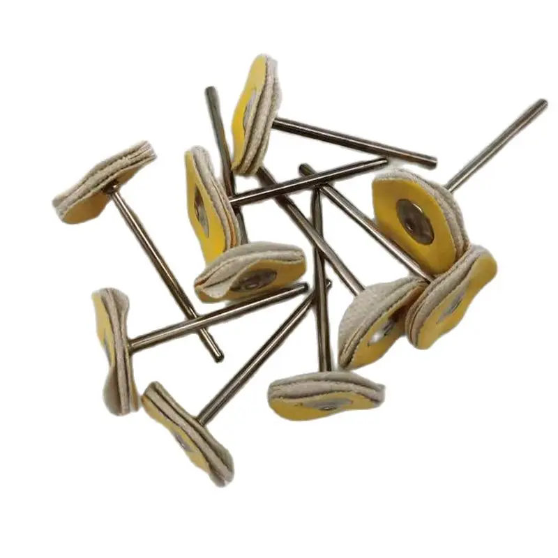 

10pcs/Bag Dental Laboratory Mounted Polishing Brush Wheel Leather Buff Lab Materials Rotary Tools Low Speed 2.35mm HP Shank