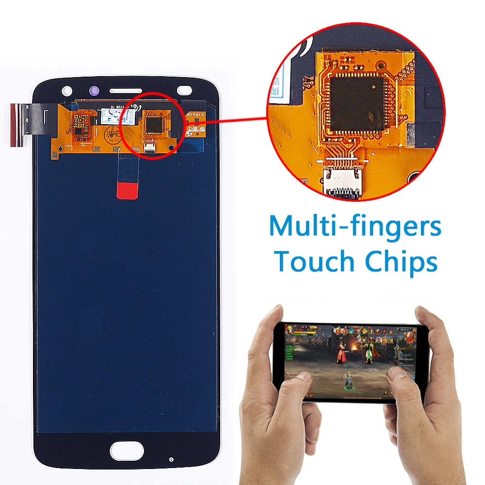 Моторола AMOLED ЖК-дисплей для Moto Z2 Play 5,5 дюйма 1920*1080 Сенсорный экран Сборка дигитайзера Бесплатное закаленное стекло