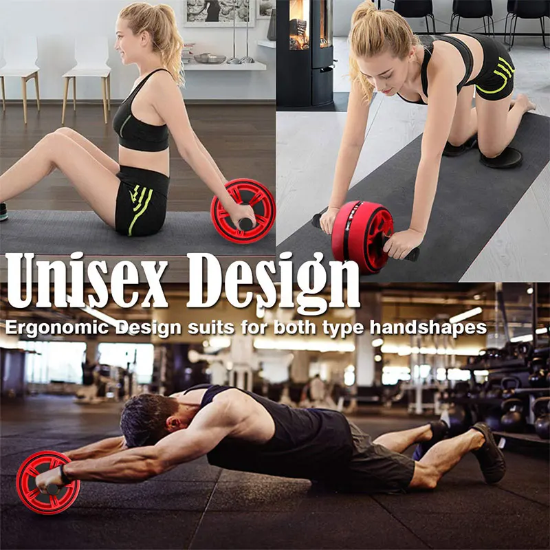 

Silent Muscle Exercise Abdominal Wheel Roller Home Fitness Equipment Double Wheel Abdominal Power Ab Roller Gym Roller Training