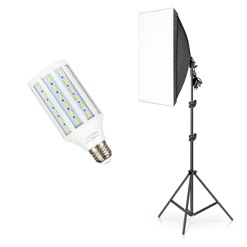 

SH Фотостудия софтбокс палатка 50x70 см с одним держателем лампы для фотосъемки E27 непрерывное освещение с подставкой лампа 20 Вт