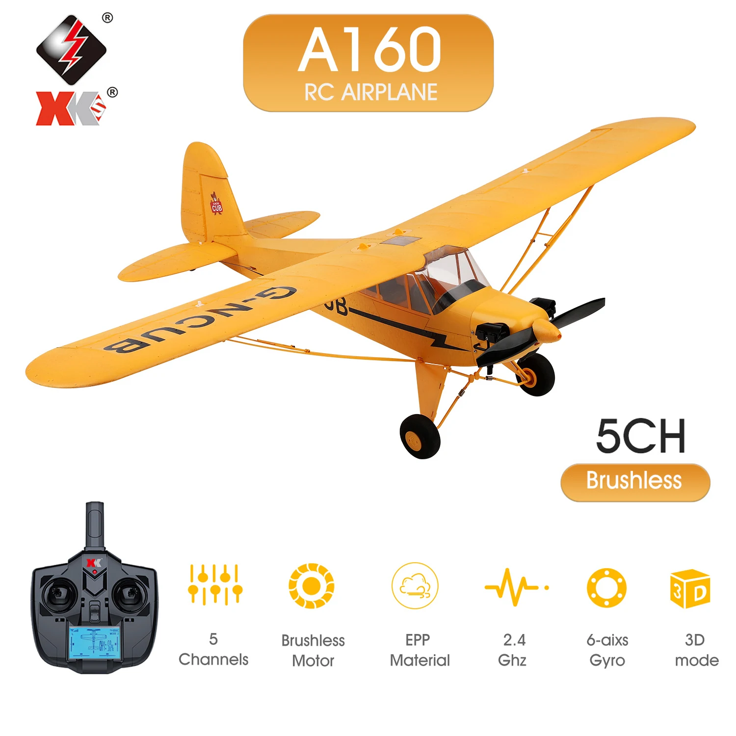 Самолет ру WLtoys XK A160 5 канальный радиоуправляемый самолет с бесщеточным
