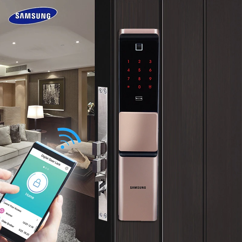 Новинка 2019 цифровой дверной замок SAMSUNG со сканером отпечатков пальцев и