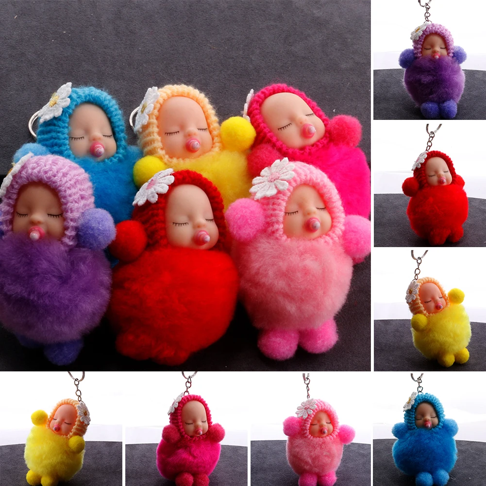 Брелок-помпон для ключей пушистая соска рука нога Спящая кукла брелок сумка