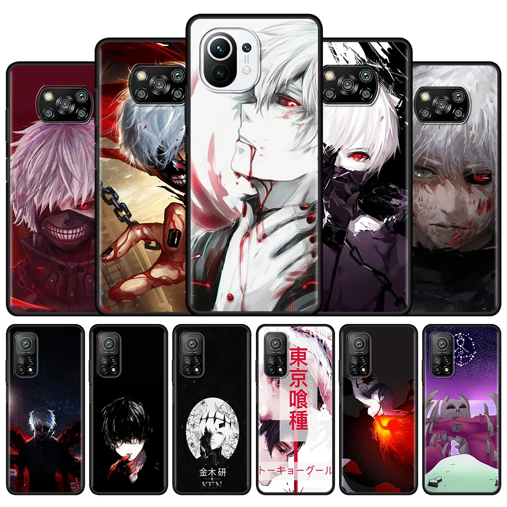 

Tokyo Ghoul Cartoon Phone Case for Xiaomi Poco X3 NFC M3 Pro Pocophone F1 F3 GT Luxury Painting Back Black Silicone Soft Cover