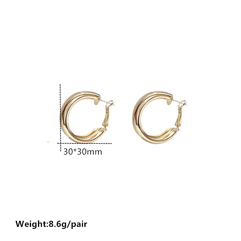 

Minimalist Brand Hoop Circle Earring Woman 2021 New Vintage Gold Color korean Scrub Statement Big Earrings Accessories