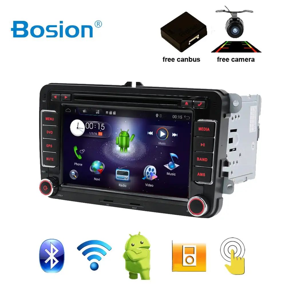 Автомобильный мультимедийный плеер Bosion магнитола на Android 10 с GPS Wi Fi для Volkswagen GOLF 5 6