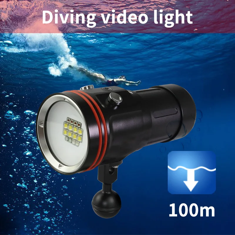 D36V II теплый белый свет для дайвинга фотовспышка видеосъемки под водой 100 м