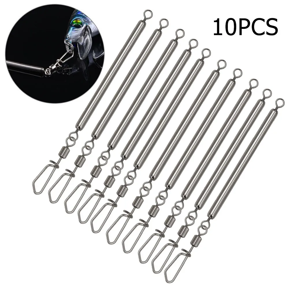 

10pcs Anti-Bite Wire Leaders With Snap Swivel Fishing Wire Leader Rigs Bars Stainless Steel Lure Snap Pesca Iscas Tackle Tools