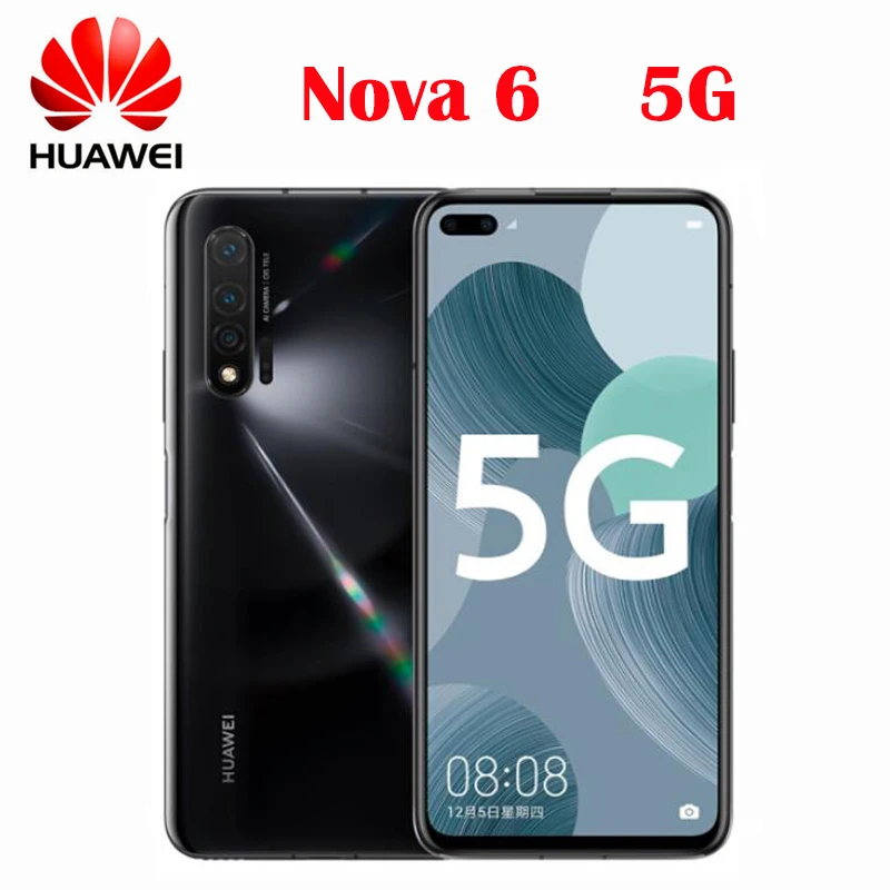 Новый оригинальный официальный Huawei Nova 6 Kirin 990 5G сотовый телефон 40MP AI камеры 57