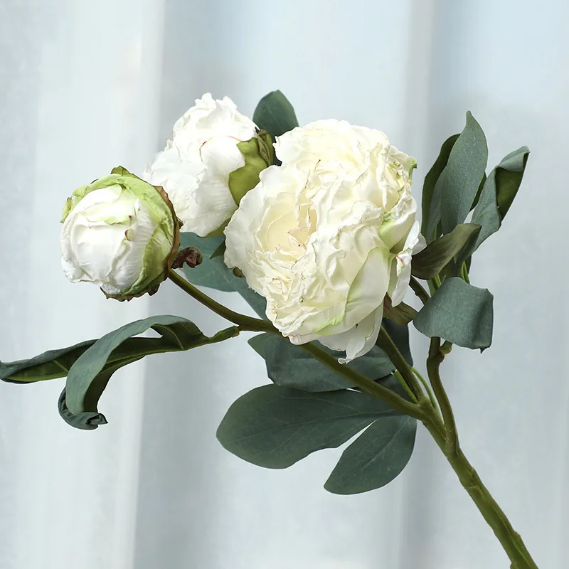 High-end roasted simulation peony flower multi-layer peonies silk artificial fall decoration flores artificiales | Дом и сад