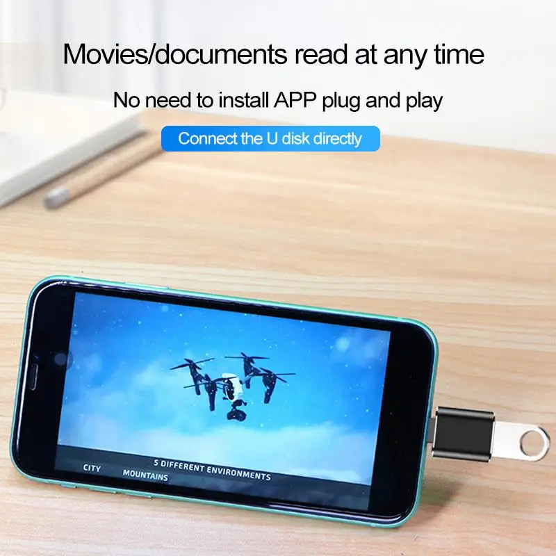 Адаптер USB Famale для камеры Lightning конвертер данных SD-карта U-диск короткий OTG iPhone 12 11
