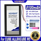 Аккумулятор HSABAT ALLDO CUBE M5, 8100 мАч, для CUBE ALLDO CUBE M5, планшетов с 2 линиями батарей