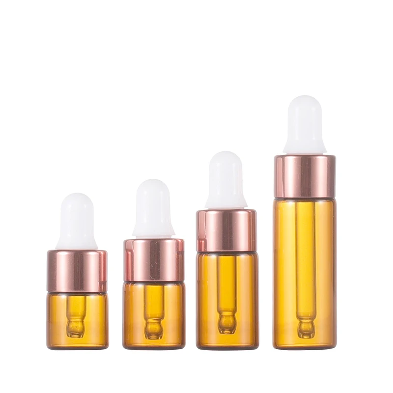 

Amber Clear Glass Dropper Bottle 1ml 2ml 3ml 5ml Mini Cosmetic Sample Essential Oil Pipette Bottles