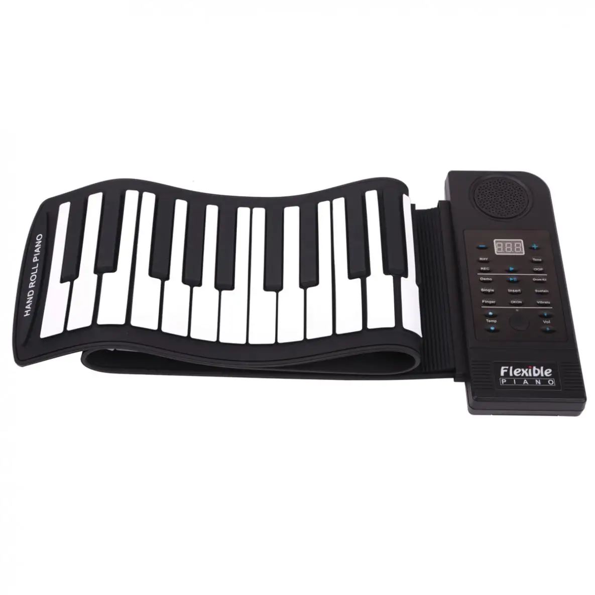 Portable 61 Keys Roll Up Flexible Silicone Piano Electronic MIDI Keyboard Organ for Beginners / Professional Performance enlarge