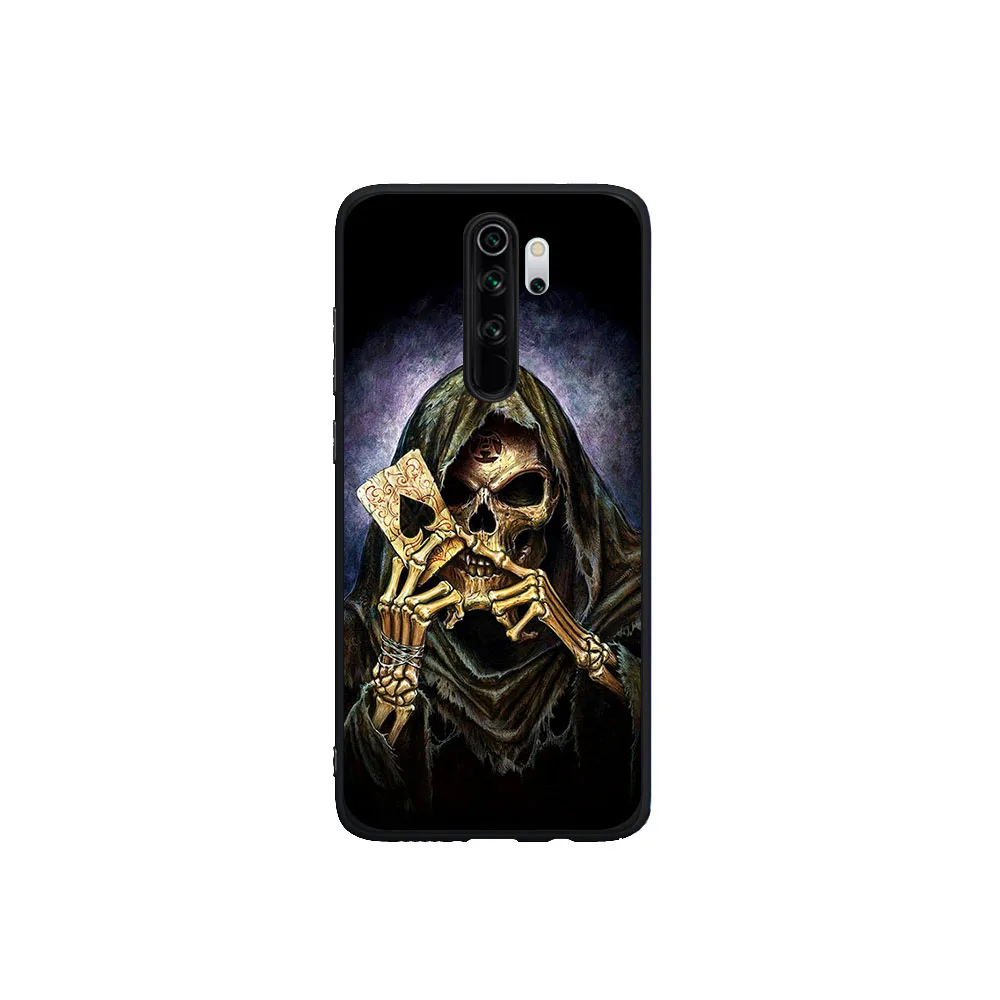 

Grim Reaper Skull Skeleton Black Silicone Case for Xiaomi Redmi Note5 6pro 7 8 8pro Mi9T Phone Bags