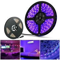 uv ultraviolet 3528 smd led strip light 5m waterproof ribbon purple flexible tape lamp dc12v for dj fluorescence