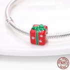 Женская Подарочная коробка со снежинками, подвеска со снеговиком, оригинальный браслет Pandora, рождественский подарок