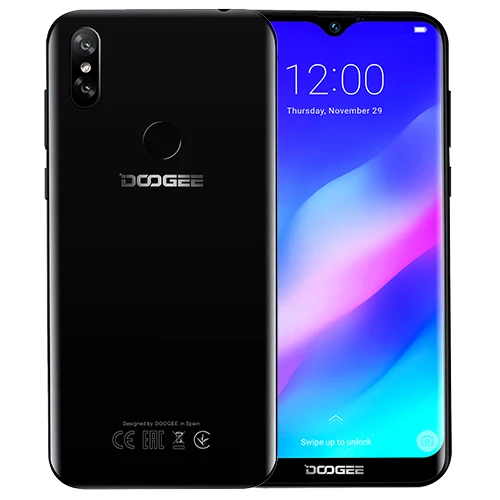DOOGEE Y8 Plus MTK6761, 3 ГБ ОЗУ, 32 Гб ПЗУ, 4000 мА/ч, Android 9,0, FDD LTE, 6,21 дюймов, 19:9, экран капли воды, смартфон, две sim-карты, 13,0 МП - Цвет: Black
