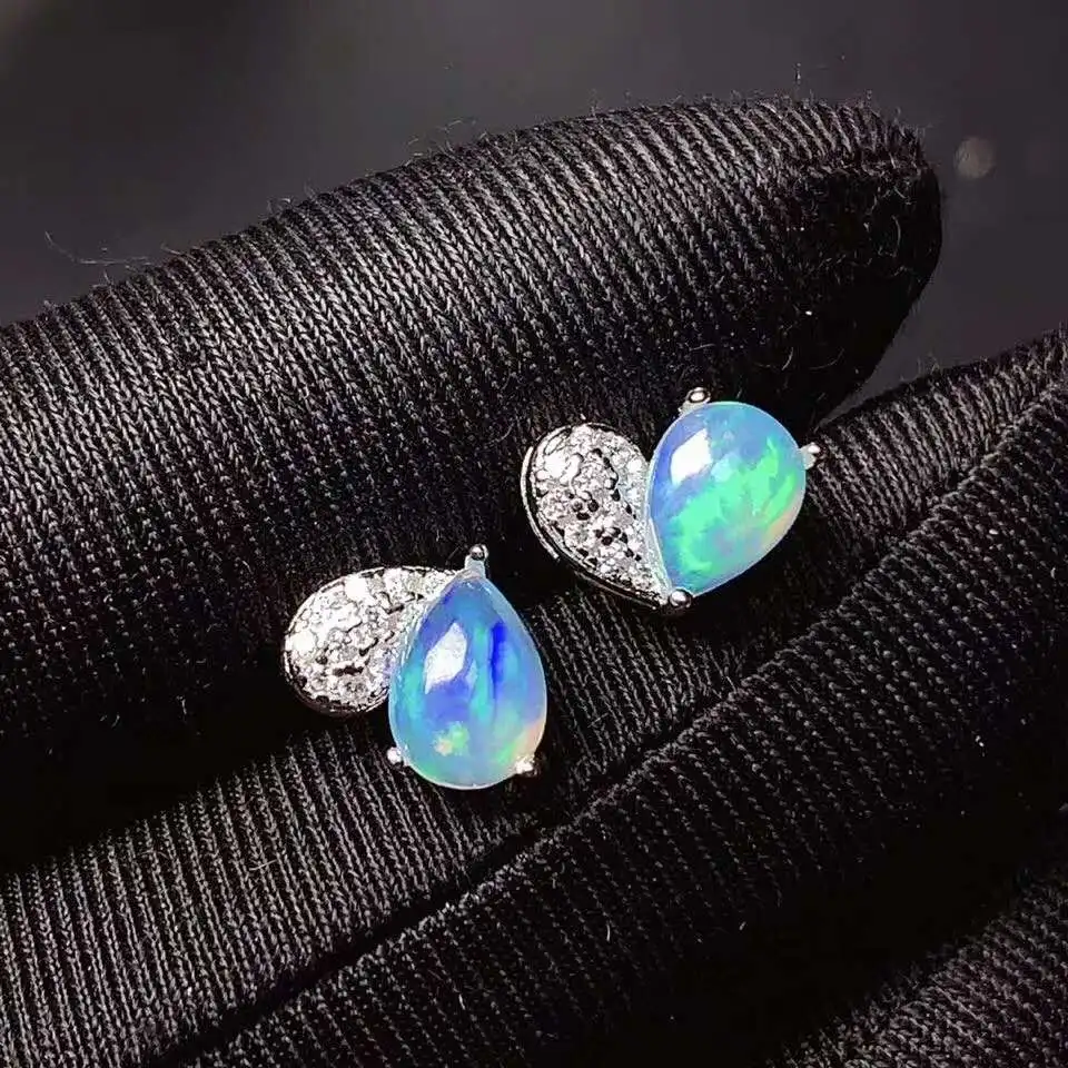 Natural Real Opal jewelry set 925 sterling silver 1pc opal ring 2pcs earring | Jewelry Sets