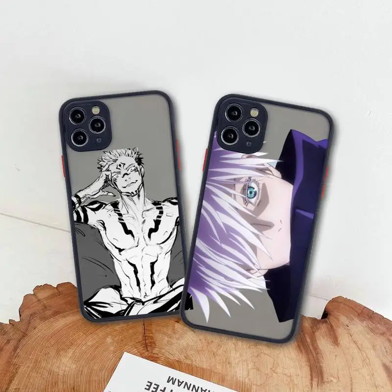 

Jujutsu Kaisen Phone Case For iphone 13 12 11 Pro Max Mini XS 8 7 Plus X SE 2020 XR Matte Transparent Cover