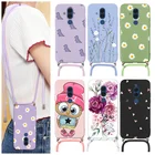 Для Huawei Mate 20 Lite цепочка ожерелье ремешок шнур ремешок силиконовый чехол для Huawei Mate20Lite Mate20 Lite цветы бампер оболочка