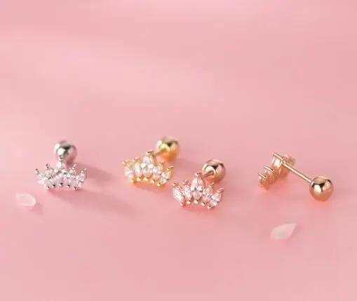 

Серьги-гвоздики женские из серебра 100% пробы с винтовым шариком