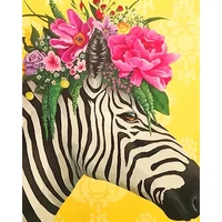 gatyztory diy paint by number kits for adult child oil painting art zebra kits modern wall artworks diy coloring by number