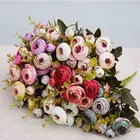 10 головок1 шт., шелковая чайная роза, ручная работа, для творчества, свадьба, Рождество, украшения для дома, набор для фотосъемки, искусственные цветы