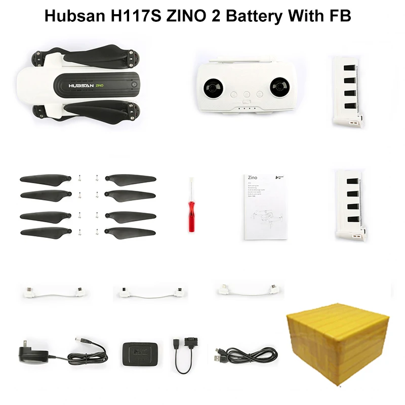 White 2b FB Hubsan H117S Zino gps 5 г 1 км Складная рукоятка с видом от первого лица в формате 4K UHD, Камера 3-осевому гидростабилизатору RC Дрон Квадрокоптер RTF высокое Скорость белый - Цвет: White 2b FB