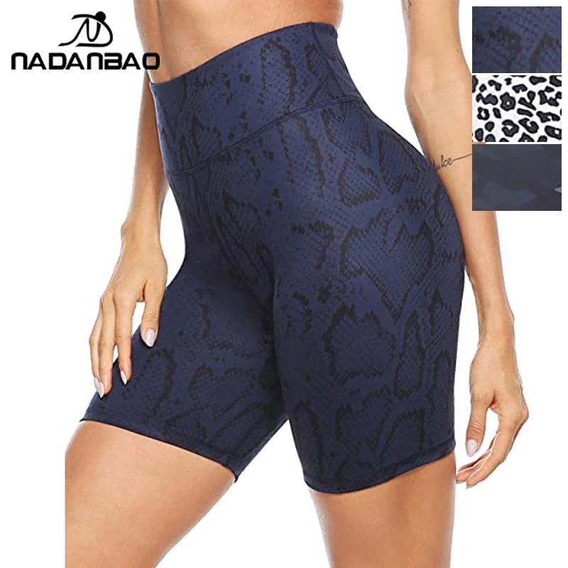 

NADANBAO High Waist Workout Shorts Push-Up Seamless Short Leggings Snake Print Fitness Leggins Women Summer Elasticity Clothes