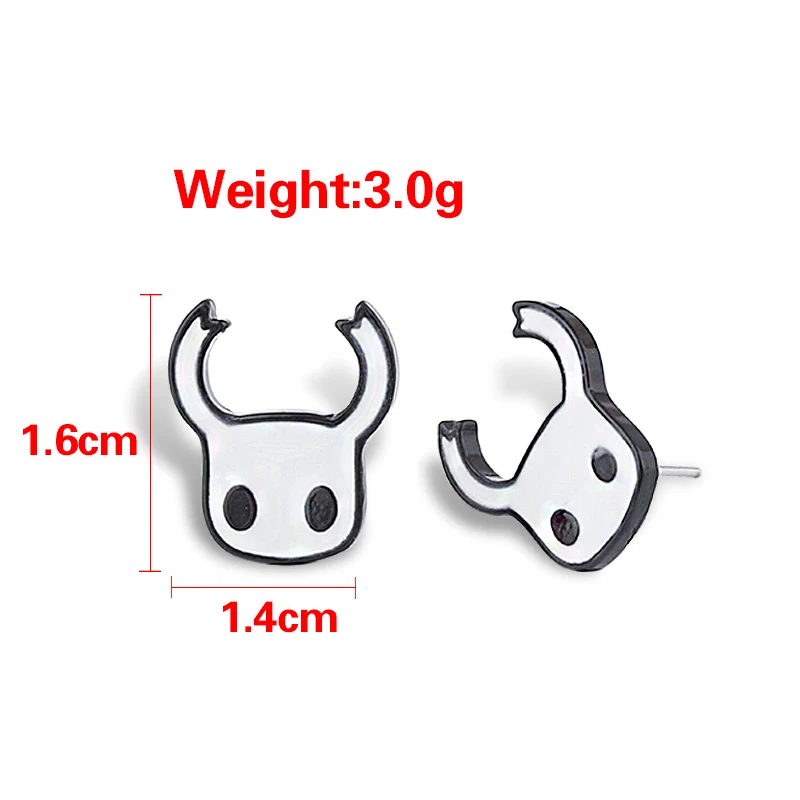 

Game Hollow Knight Cute Protagonist Earrings Couple Cosplay Metal Anime Stud Earrings Party Props Gifts