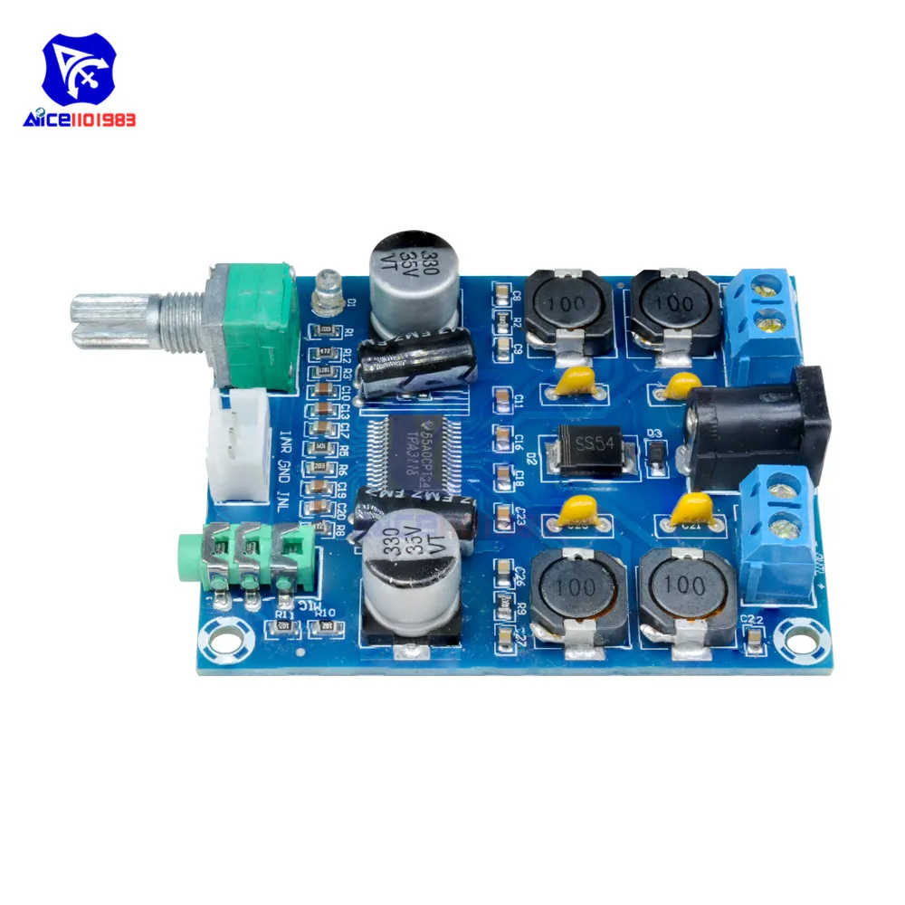 Diymore TPA3118D2 стерео усилитель мощности модуль DC 12 В 24 в 28 В двухканальный 45 Вт* 2 Цифровой HD издание Аудио Усилитель мощности доска