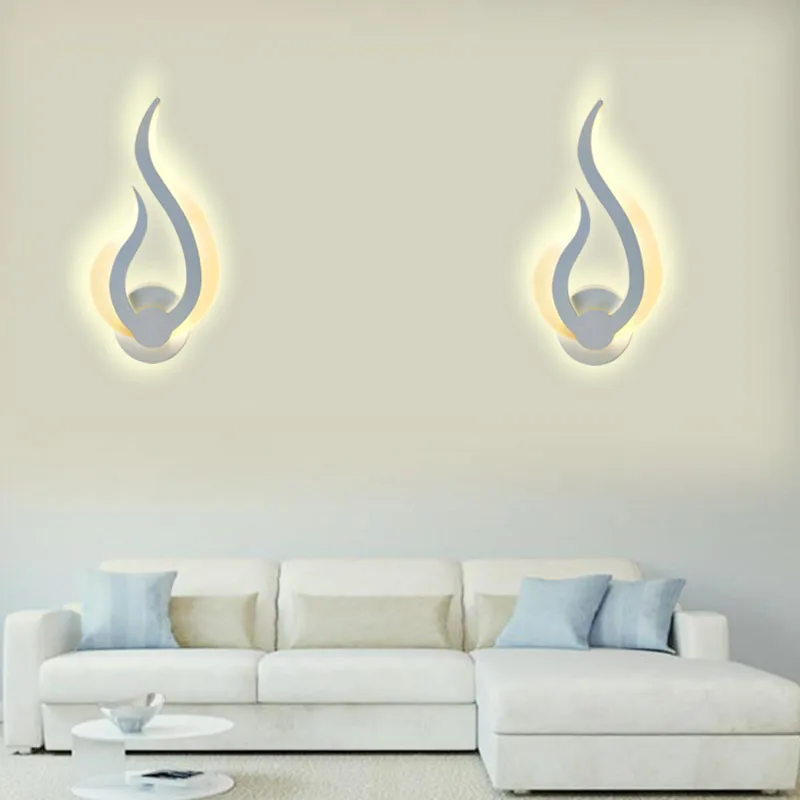 

Modern Home Bedroom Wall Lamp Led Sconce Wall Lights AC90 - 260V 10W Flame Bedside lamp for Indoor Living Room Decoration
