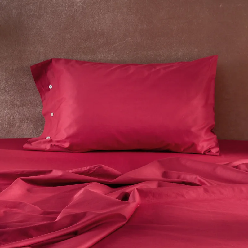 48X74 см однотонная хлопковая наволочка саржа простая для отелей моющаяся одна