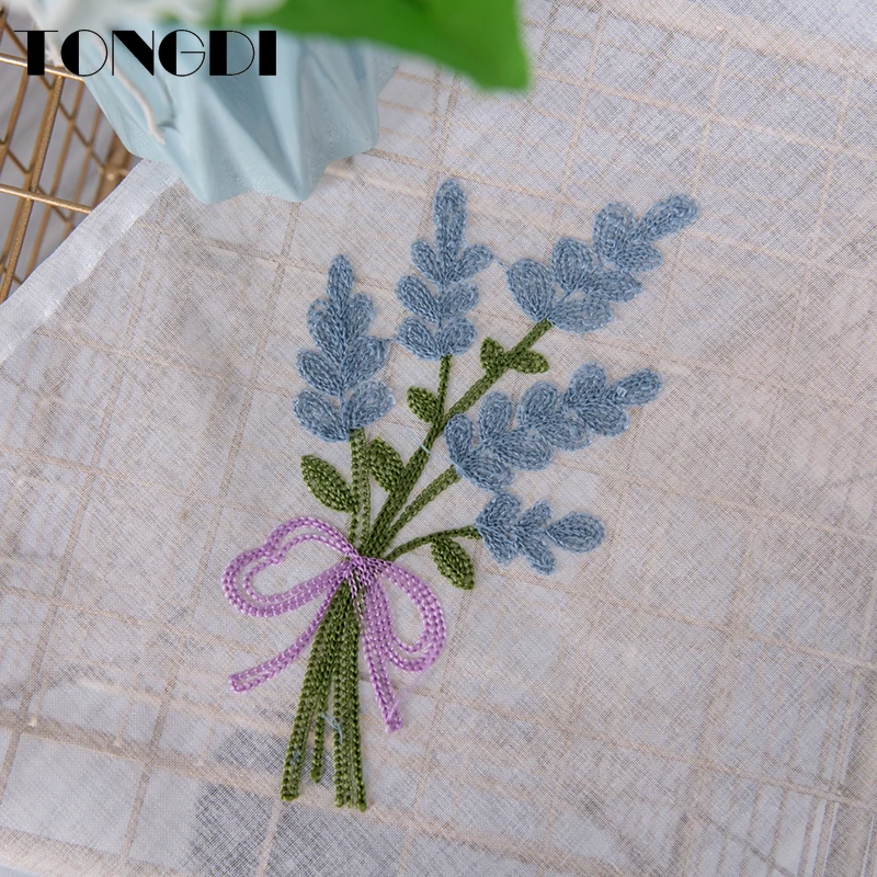 TONGDI белая Тюль с вышивкой занавеска элегантные листья Цветочное дерево