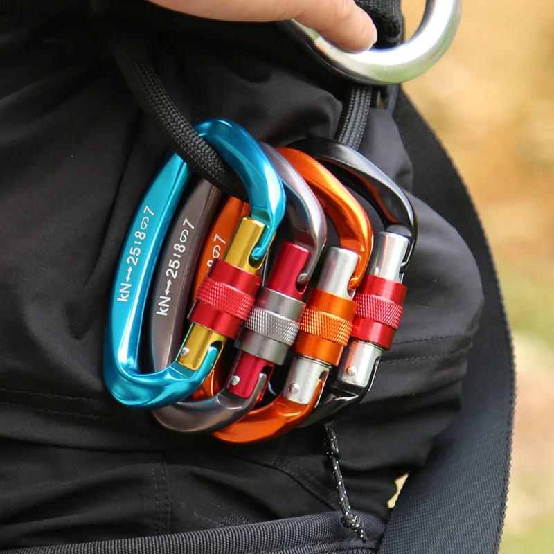 

Aluminum D Shape Buckle Carabiner Key Chain Snap Hook Anti-slip Camping Equipment ALS88