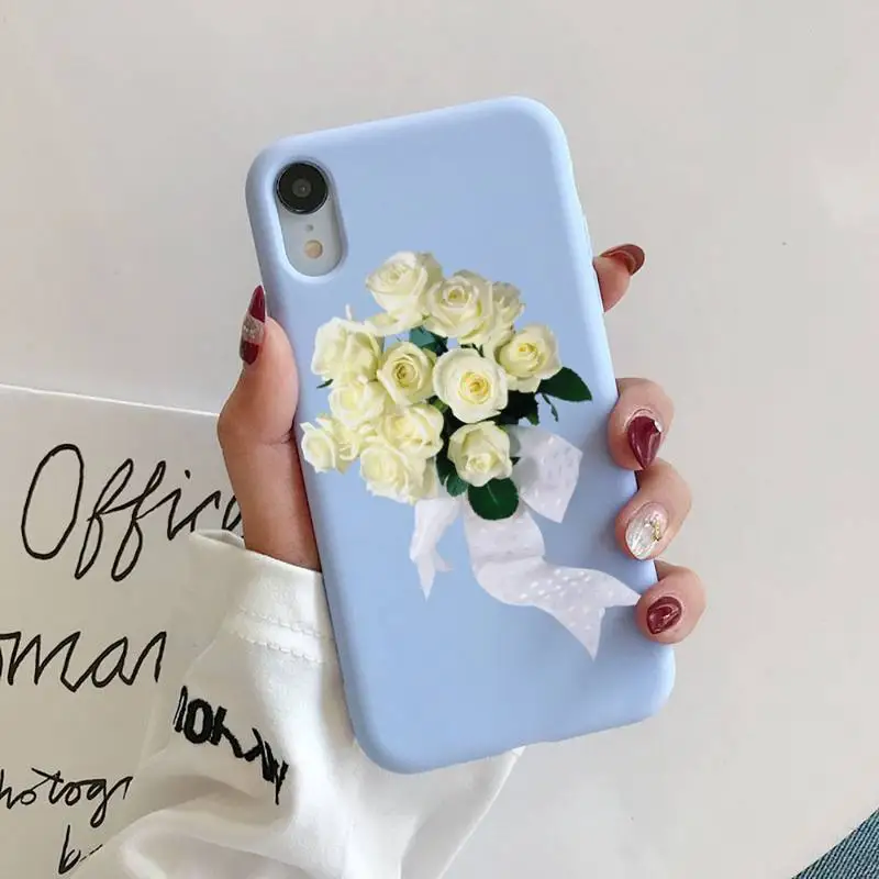 

Wedding Flower Ball Phone Case for iphone 11 Pro Max X XS Max XR Candy Color Soft Cover For iPhone 7 8 6 6S Plus Funda Cases