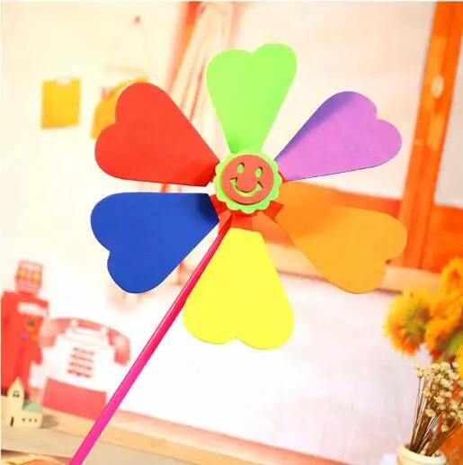 EVA Windmill DIY мультфильм ремесла игрушки для детей ручной работы Pinwheel ремесло