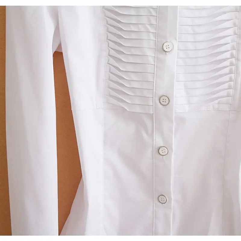 Женский офисный боди с длинным рукавом Белый Топ и блузка Осенний комбинезон