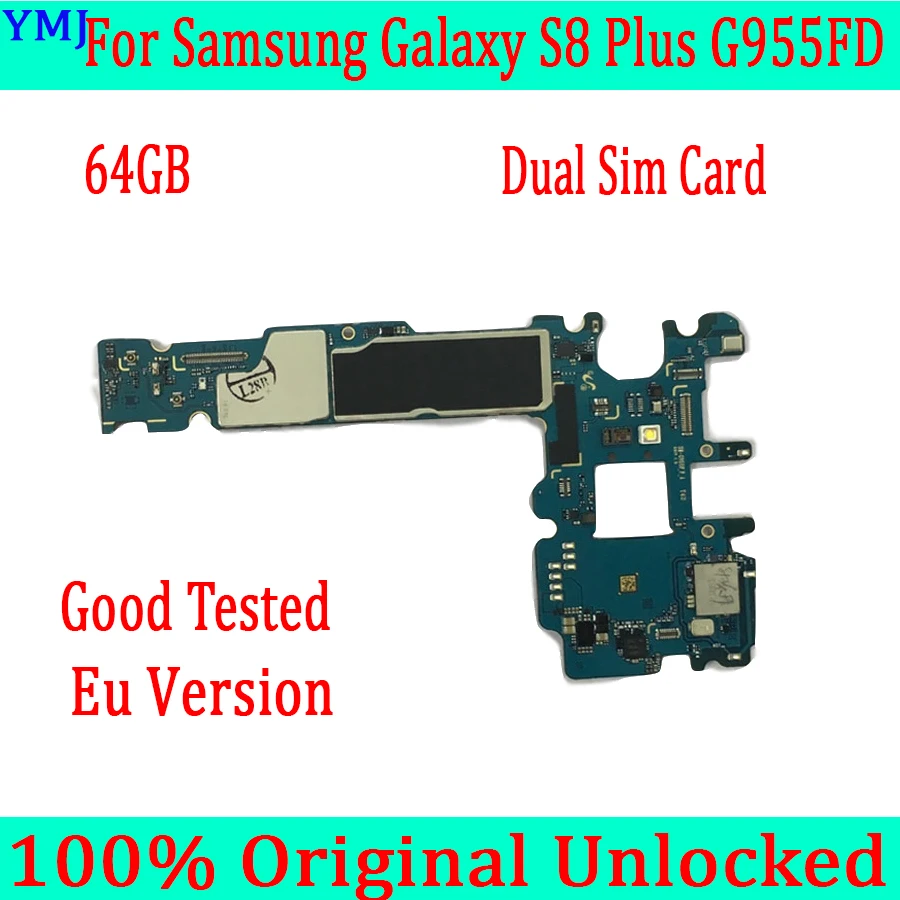For Samsung Galaxy S8 Plus G955FD Motherboard Dual Sim Card 100% Original unlocked for Mainboard 64GB MB Plate | Мобильные телефоны