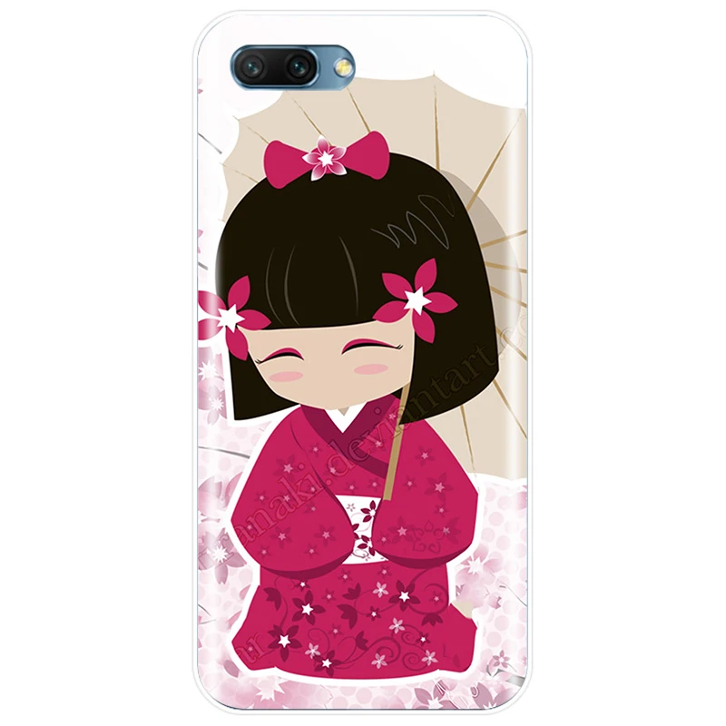 Чехол kawaii Japanese Kokeshi Doll Мягкий Силиконовый ТПУ чехол для телефона Huawei MATE 7 8 9 10 20 pro