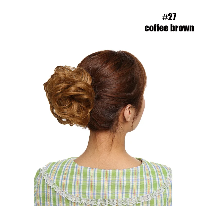 coffee brown S-noilite 40 г шиньон пончик синтетическая прическа гулька волосы для наращивания резинка для волос эластичные волосы канатная Резиновая лента женские шиньоны - Цвет: coffee brown