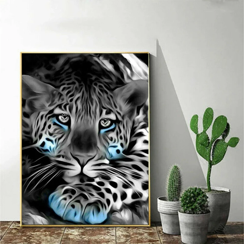 

Diamond Painting 5D DIY Full Drill Leopard Embroidery Cross Craft Kit Wall Decor
