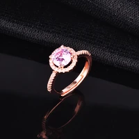 new fashion luxury 18k rose gold plated micro inlay opening ring party gift jewelry ring wholesale